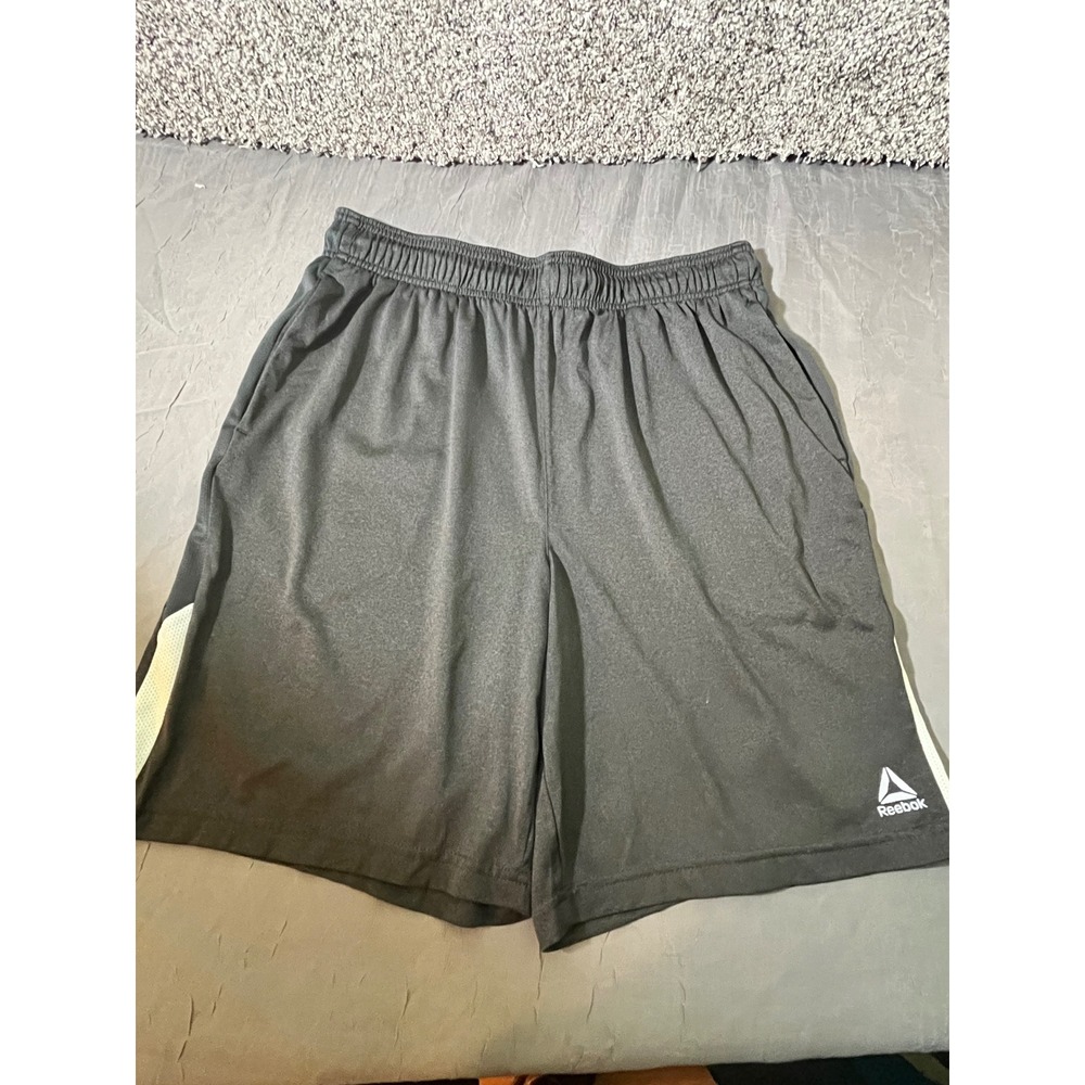 Reebok Athletic Basketball‎ Shorts Men L Dark Gray Mesh Side Panels Activewear